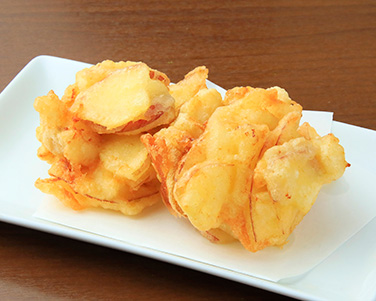 りんごとほたてのかき揚げ