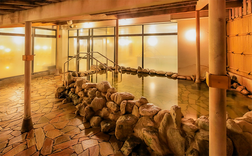 自家源泉掛け流しの温泉画