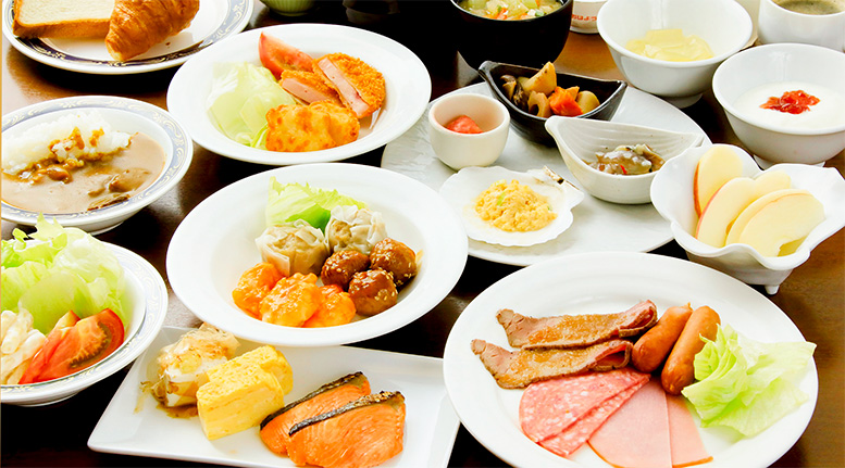 朝食バイキング全プレート画