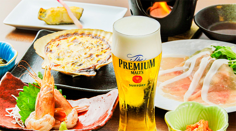 夕食ビールコース画